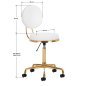 Cosmetische kruk H5 wit-goud voor salon en praktijk met ergonomisch zitcomfort en praktische werkondersteuning