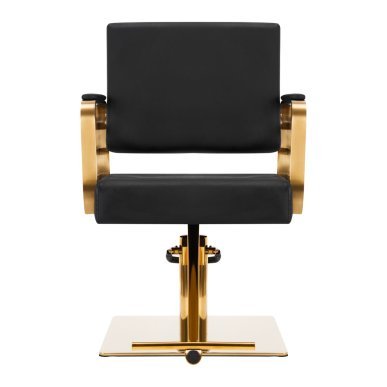 Professionele kappersstoel Gabbiano Avila zwart-goud voor comfortabel werken bij dagelijks gebruik in kapsalon, salon en