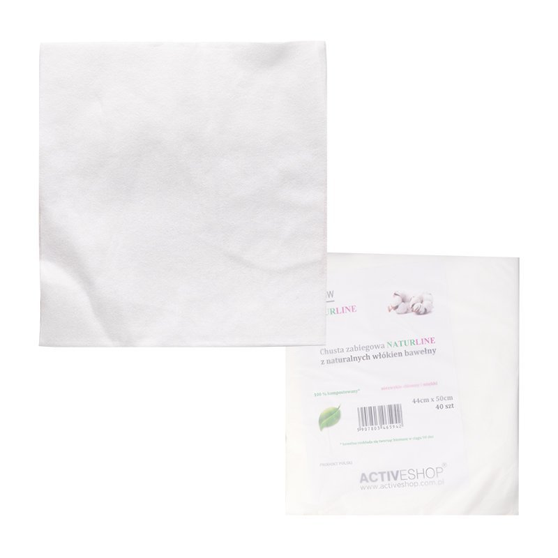 Katoenen behandeldoek Naturline 44 x 50 cm, 40 stuks voor make-up verwijderen, huidreiniging en verzorgingsbehandelingen