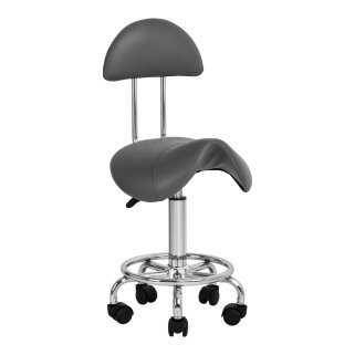 Cosmetische kruk grijs 6001 voor salon, praktijk en behandelruimte met comfortabele ondersteuning bij dagelijks gebruik