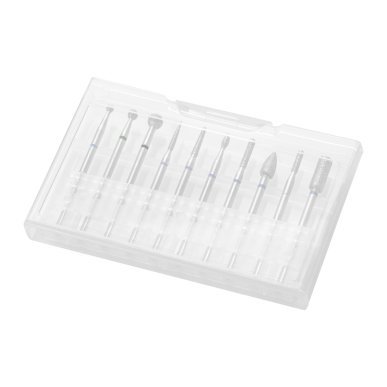 Set diamant nagelfreesbits 10 st. voor manicure en pedicure, professionele bitset voor nauwkeurig werk in de salon
