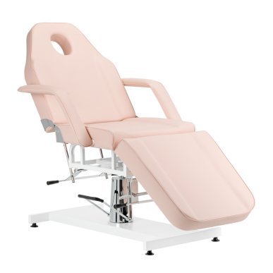 Hydraulische behandelstoel Basic 210 roze voor salon, praktijk en behandelruimte met comfortabele ergonomische ondersteuning
