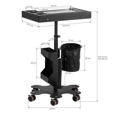 Tattoo-assistent zwart Pro Ink 716C voor professioneel tatoeagewerk met ergonomische werkplek en meer bewegingsvrijheid
