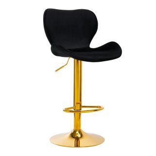 Professionele fluwelen barstoel 4Rico QS-B15 met verstelbare hoogte voor salon, praktijk en behandelruimte