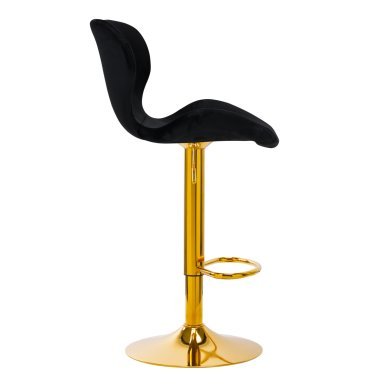 Professionele fluwelen barstoel 4Rico QS-B15 met verstelbare hoogte voor salon, praktijk en behandelruimte