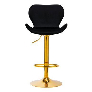 Professionele fluwelen barstoel 4Rico QS-B15 met verstelbare hoogte voor salon, praktijk en behandelruimte