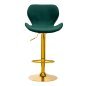 Professionele barstoel 4Rico QS-B15 in groen fluweel met verstelbare hoogte voor salon, praktijk en behandelruimte