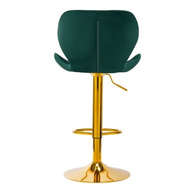 Professionele barstoel 4Rico QS-B15 in groen fluweel met verstelbare hoogte voor salon, praktijk en behandelruimte