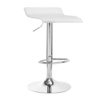 Professionele witte barstoel 4RICO QS-B08 voor salon, praktijk en behandelruimte met comfortabel werkcomfort