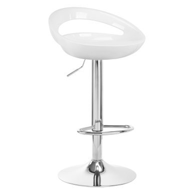 Witte barkruk 4Rico QS-B01 voor professioneel salonmeubilair, comfortabel zitten en een verzorgde werkplek voor dagelijks