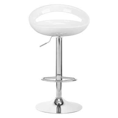 Witte barkruk 4Rico QS-B01 voor professioneel salonmeubilair, comfortabel zitten en een verzorgde werkplek voor dagelijks