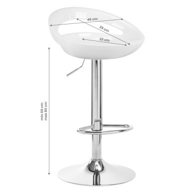 Witte barkruk 4Rico QS-B01 voor professioneel salonmeubilair, comfortabel zitten en een verzorgde werkplek voor dagelijks