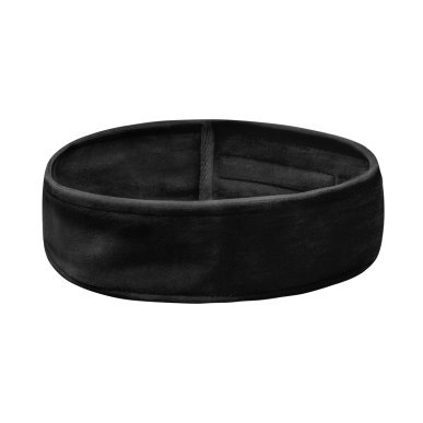 Cosmetische velours hoofdband zwart voor comfortabele hygiëne en nette organisatie tijdens dagelijks professioneel salonwerk