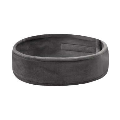 Cosmetische velours hoofdband grijs voor professioneel salonwerk, cosmetische behandelingen en hygiënische werkorganisatie