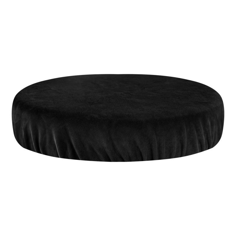 Velours krukhoes zwart voor salonkrukken, bescherming voor hygiëne en een nette behandelruimte bij dagelijks gebruik