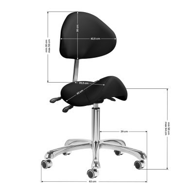 Cosmetische kruk Giovanni 1004 zwart voor professioneel salonmeubilair en comfortabel dagelijks gebruik in de salon