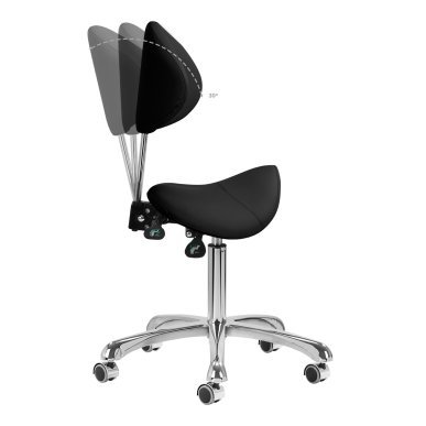 Cosmetische kruk Giovanni 1004 zwart voor professioneel salonmeubilair en comfortabel dagelijks gebruik in de salon