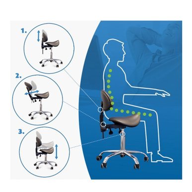 Cosmetische kruk Giovanni 1004 zwart voor professioneel salonmeubilair en comfortabel dagelijks gebruik in de salon