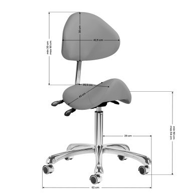 Professionele cosmetische kruk Giovanni 1004 grijs voor comfortabel salonmeubilair en dagelijks gebruik in de salon