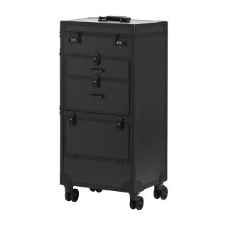 Professionele kappers trolley Gabbiano V21 zwart voor salonorganisatie, dagelijks kapperswerk en mobiel barberwerk