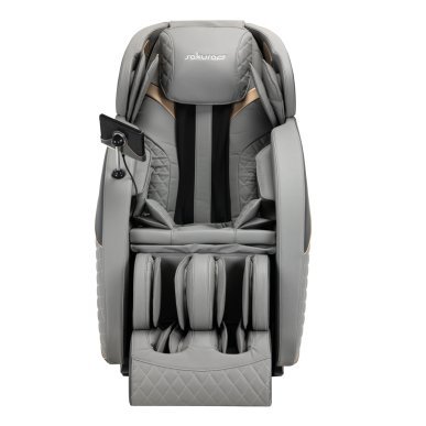Massagestoel Sakura Standard 801 grijs voor salon en wellness met compressiemassage, Bluetooth en sfeerverlichting