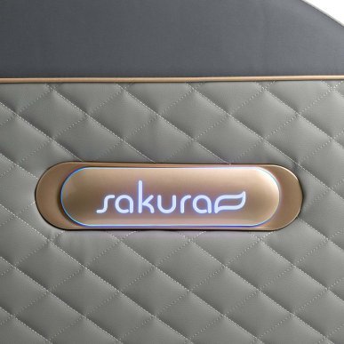 Massagestoel Sakura Standard 801 grijs voor salon en wellness met compressiemassage, Bluetooth en sfeerverlichting
