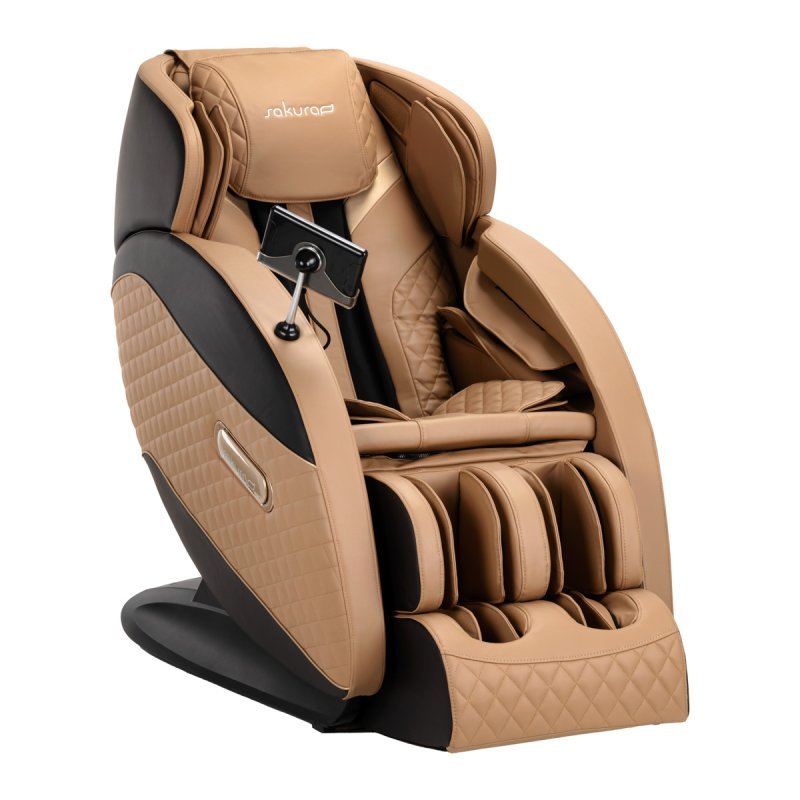 Professionele massagestoel Sakura Standard 801 bruin met compressiemassage voor wellness in salon en praktijk
