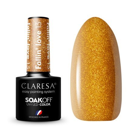Gellak Fallin Love 13 Claresa 5 g voor manicure en pedicure, glanzende salonstyling met duurzame applicatie