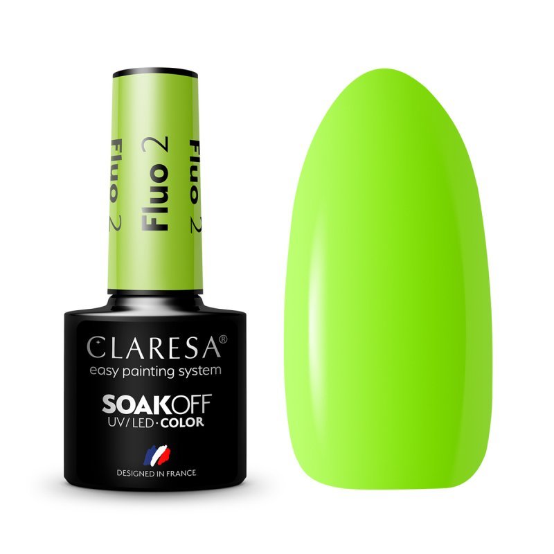 Gellak Fluo 2 Claresa 5 g voor manicure en pedicure met neon-effect en glans voor salonstyling en thuisgebruik Gellak Fluo 2 Claresa 5 g voor manicure en pedicure met neon-effect en glans voor salonstyling en thuisgebruik