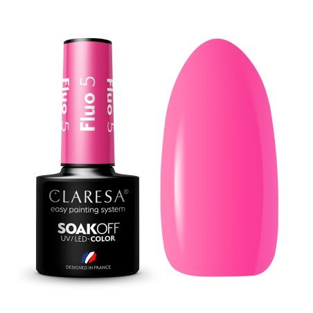 Gellak Claresa Fluo 5 5 g voor professionele manicure, pedicure, nagelstyling en opvallende neonlooks thuis