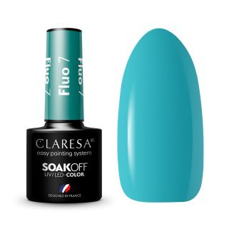 Gellak Fluo 7 Claresa 5 g voor manicure en pedicure met neon-effect en glans voor professioneel salon- en thuisgebruik