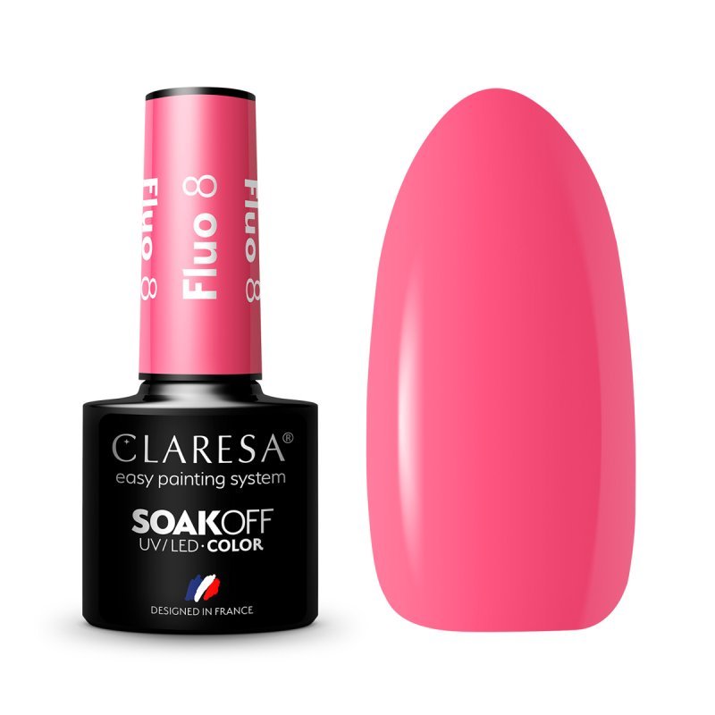 Gellak Fluo 8 Claresa 5 g voor manicure en pedicure met neonuitstraling voor professionele nagelstyling en salonwerk Gellak Fluo 8 Claresa 5 g voor manicure en pedicure met neonuitstraling voor professionele nagelstyling en salonwerk