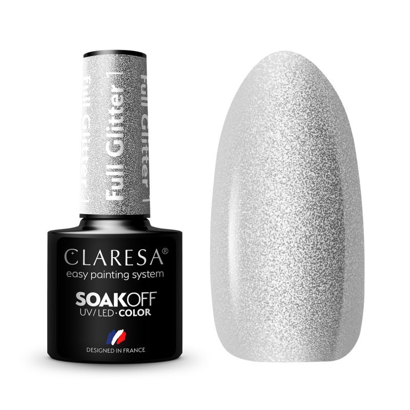 Gellak Full Glitter 1 Claresa 5 g voor glanzende manicure, pedicure en professionele nagelstyling met intens glittereffect Gellak Full Glitter 1 Claresa 5 g voor glanzende manicure, pedicure en professionele nagelstyling met intens glittereffect