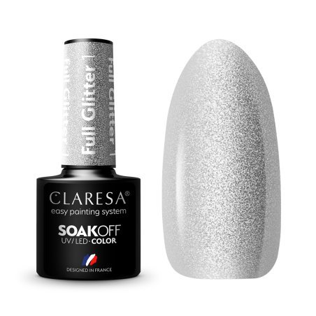 Gellak Full Glitter 1 Claresa 5 g voor glanzende manicure, pedicure en professionele nagelstyling met intens glittereffect