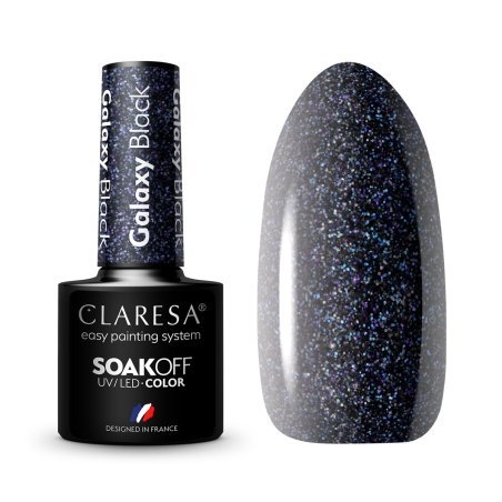 Gellak Galaxy Black Claresa 5 g voor manicure en pedicure met glans, duurzame kleur en professionele nagelstyling