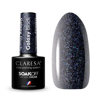 Gellak Galaxy Black Claresa 5 g voor manicure en pedicure met glans, duurzame kleur en professionele nagelstyling