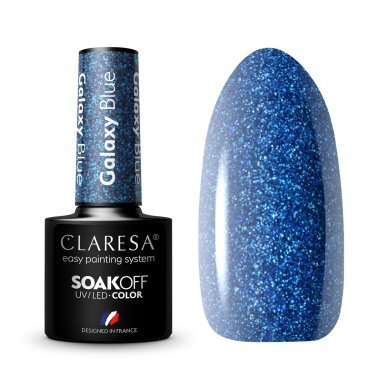Gellak Galaxy Blue Claresa 5 g voor manicure en pedicure met intense glans, tot 3 weken houdbaarheid en salonstyling