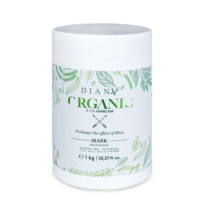 Professioneel haarmasker Organic 1000g na haarbotox met panthenol, kokosolie, regeneratie en anti-frizz verzorging Professioneel haarmasker Organic 1000g na haarbotox met panthenol, kokosolie, regeneratie en anti-frizz verzorging