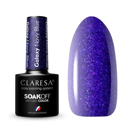 Gellak Galaxy Navy Blue Claresa 5 g voor professionele manicure en pedicure met glans en houdbaarheid tot 3 weken