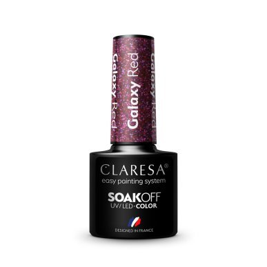 Gellak Galaxy Red Claresa 5 g voor manicure en pedicure met intense glans, duurzame kleur en professionele nagelstyling