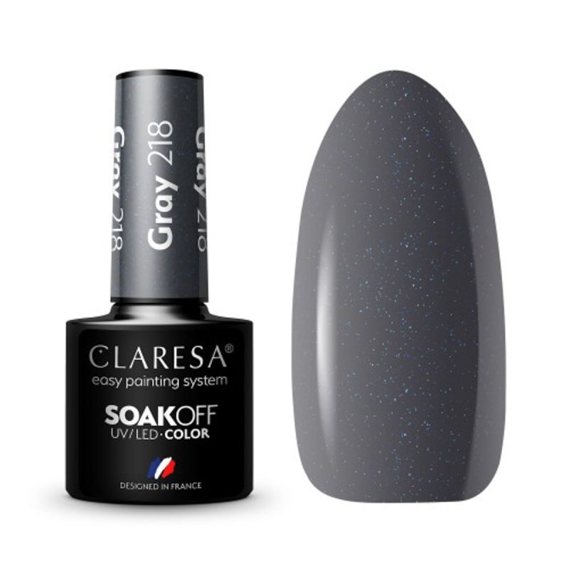 Gellak grijs 218 Claresa 5 g voor manicure, pedicure en professionele nagelstyling met glans en houdbaarheid tot 3 weken Gellak grijs 218 Claresa 5 g voor manicure, pedicure en professionele nagelstyling met glans en houdbaarheid tot 3 weken