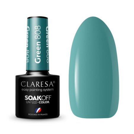 Gellak groen 808 Claresa 5 g voor manicure en pedicure met intense glans en langdurige professionele salonstyling