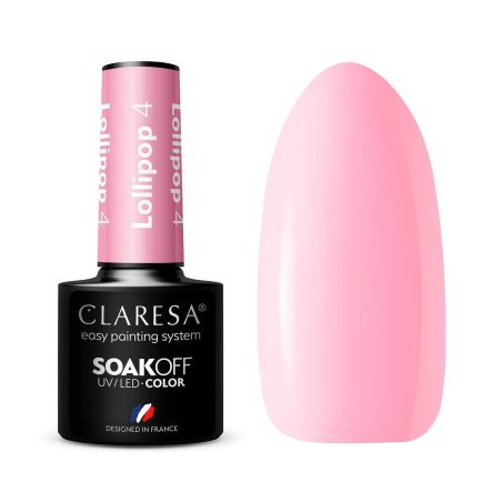 Gellak Lollipop 4 Claresa 5 g voor manicure en pedicure met intense glans, langdurig effect en professionele applicatie
