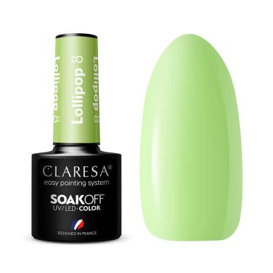 Gellak Lollipop 8 Claresa 5 g voor manicure en pedicure met intense glans, langdurig effect en professionele applicatie